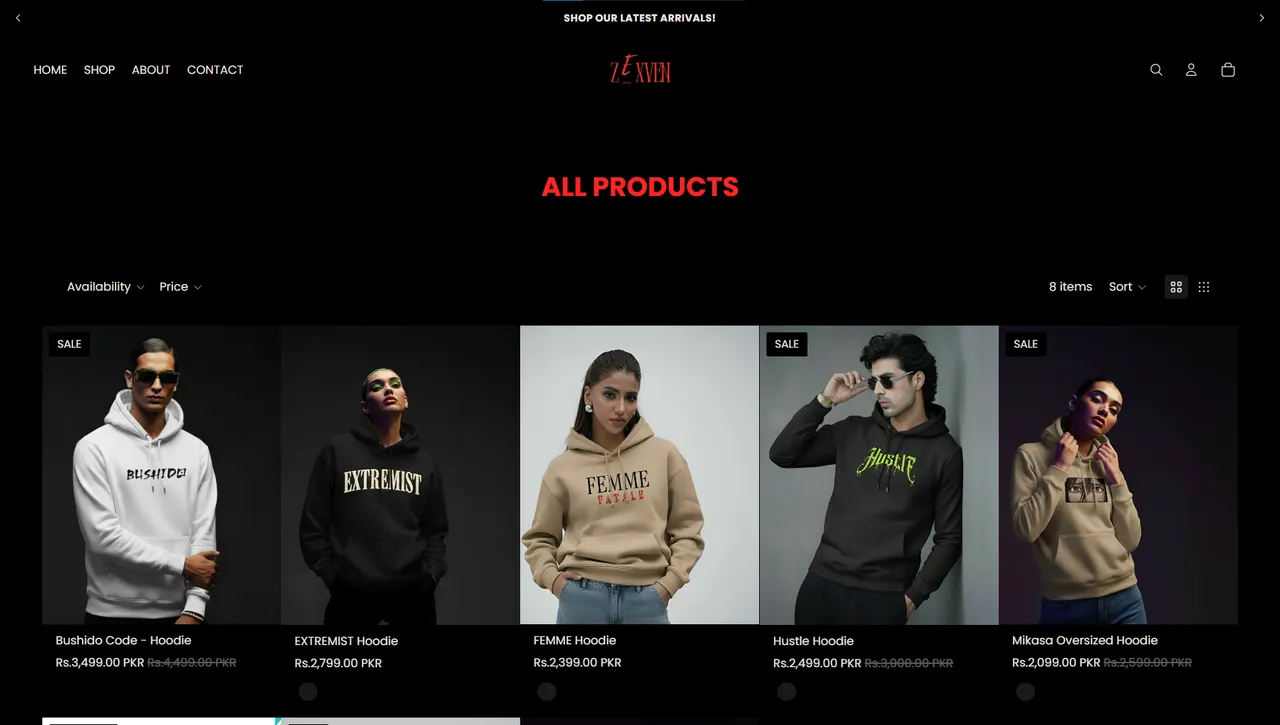 ZexVenDrip Premium Streetwear Store — screenshot
